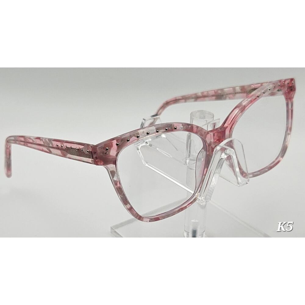 Firmoo Pink Crystal Eyeglasses 53-16-143 Oversized Designer Frames
